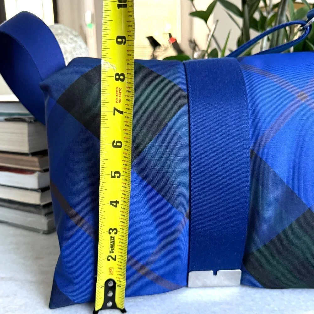 Burberry Blue Plaid Messenger Bag